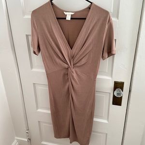 Light brown twist front dress